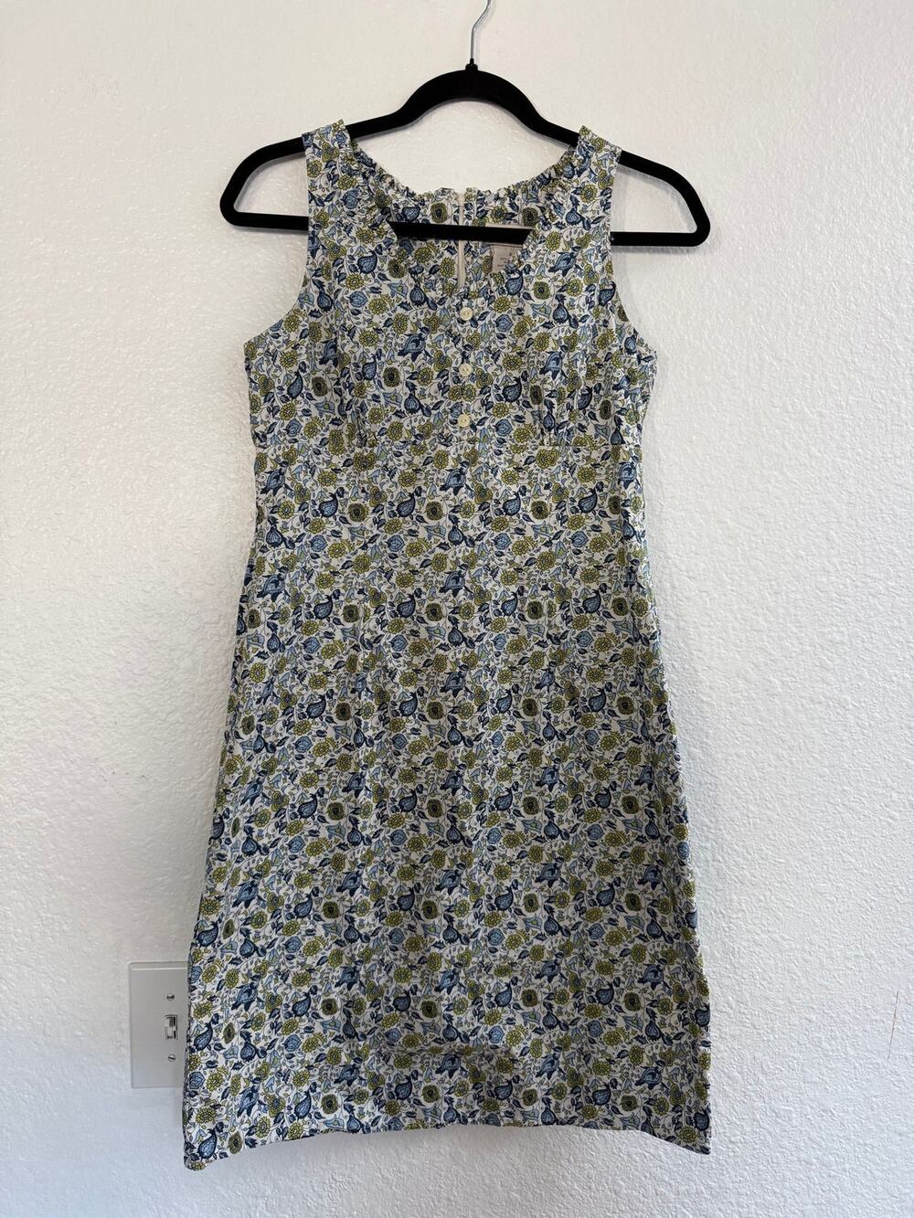 Vintage Expressions 100% Cotton Ditsy Floral Shift Dress Size 8